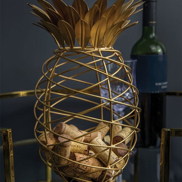 Pineapple Gold Finish Pineapple Cork Holder , Gold