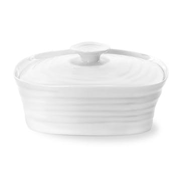 Covered Butter Dish; White