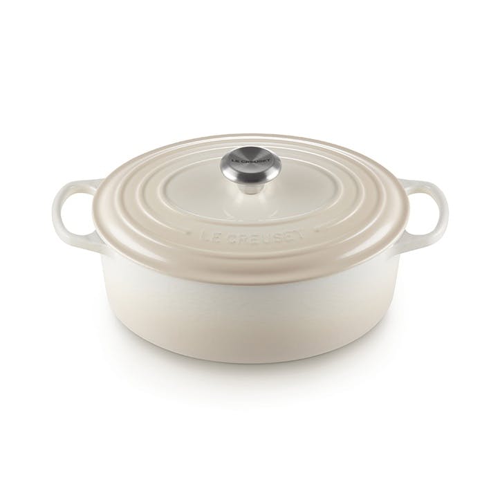 Signature Cast Iron Oval Casserole, 29cm, Meringue