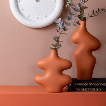 Organise Curves Vase H21.5cm, Burnt Orange
