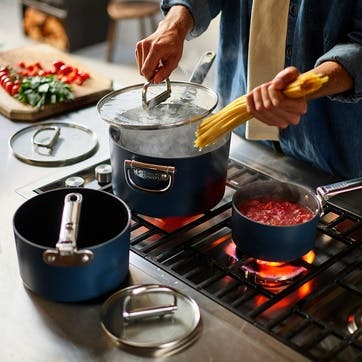 Space Folding Saucepan & Lid, 23cm, Midnight Blue