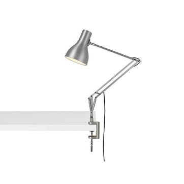 Type 75 Lamp with Desk Clamp, Silver Lustre