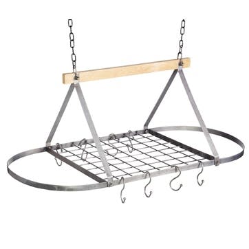 Industrial Kitchen Vintage-Style Ceiling Hanging Pot & Pan Rack