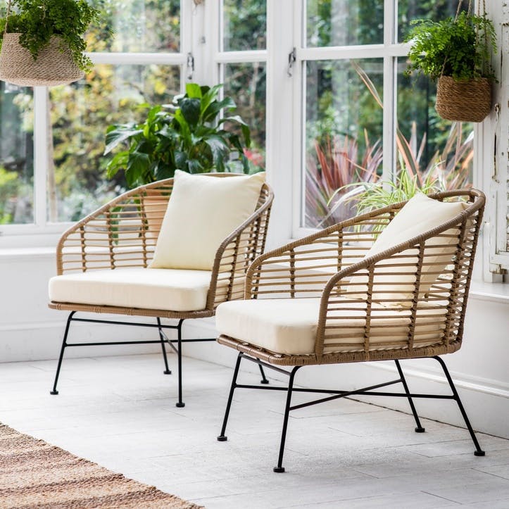 Hampstead Pair of Armchairs, Natural/Bamboo