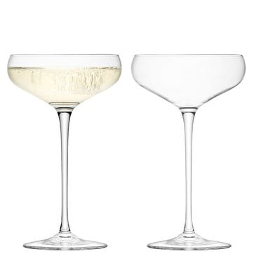 Wine Champagner Saucers Set of 2 300ml, Clear