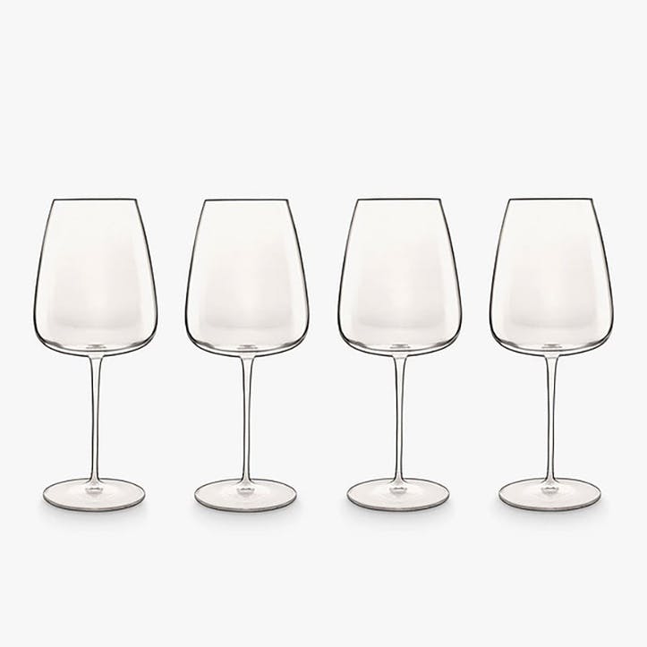 Talismano Set of 4 Bordeaux Red Wine Glasses 700ml, Clear