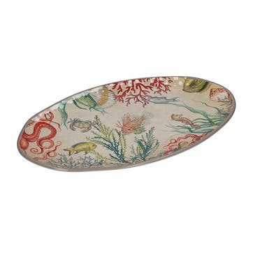 Sea Life Melamine Oval Platter in Gift Box 52 x 30cm, Multi