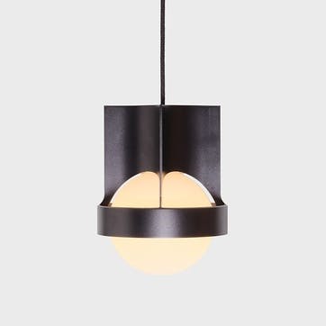 Large Loop Single Pendant with Sphere IV, Dark Grey