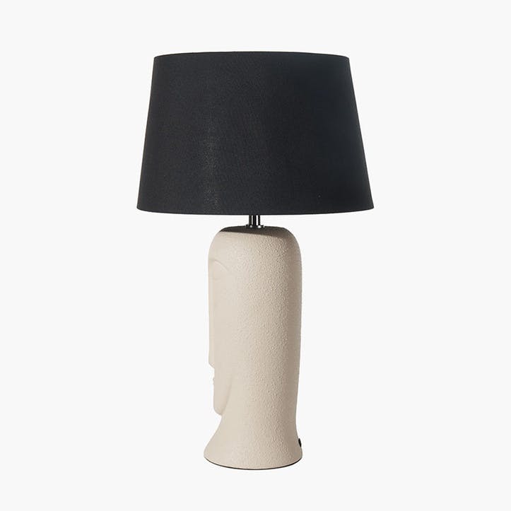 Rushmore Table Lamp H54cm, Natural with Black Shade