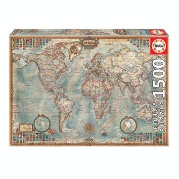 Political Map of the World 1500 piece Jigsaw Puzzle