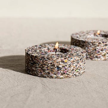 Beach Clean Tea Light Holder D9cm, Multi