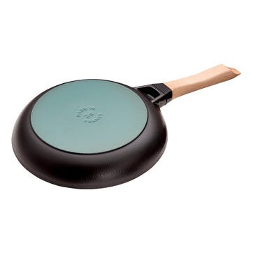 Frying pan with wooden handle, 26cm, Staub, black