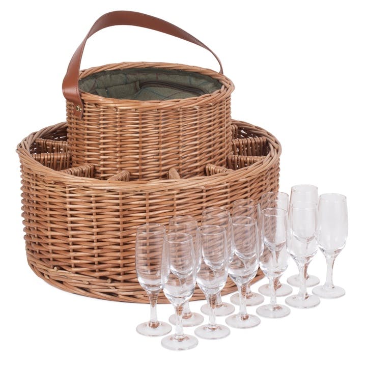 Green Tweed Chilled Garden Party Basket