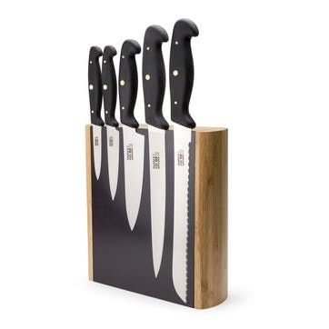 Professional Series Magnetic 5 Piece Knife Block Set, Black