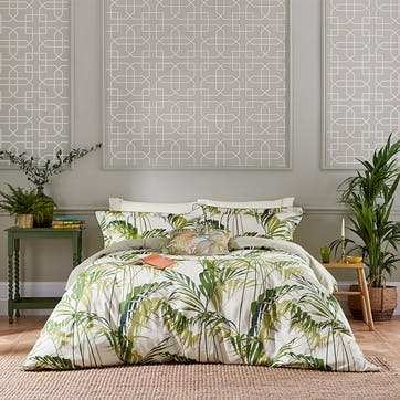 Palm House King Size Duvet Cover, Botanical Green