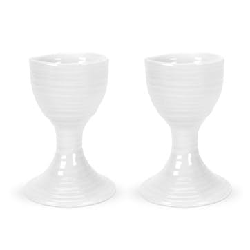 Egg Cups, Set of 2; White