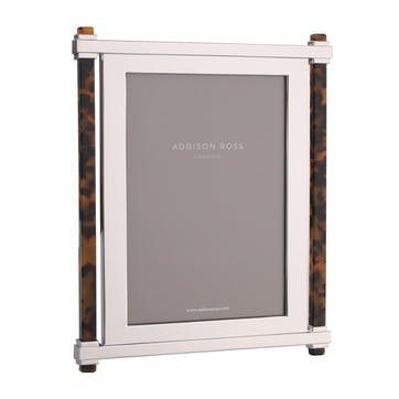 Pillar Photo Frame 5 x 7", Silver & Tortoiseshell