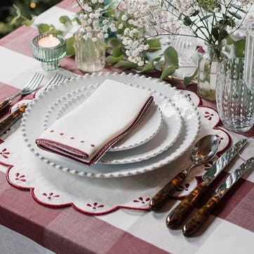 Poppy Set of 4 Placemats, D40cm, Burgandy