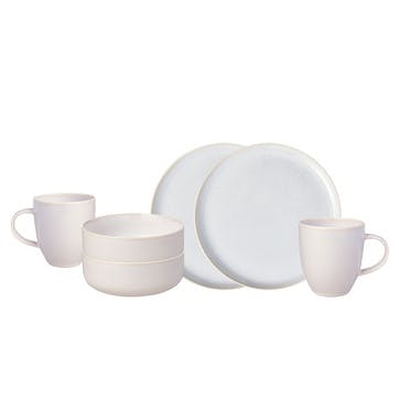 Crafted Cotton 6 Piece Breakfast Set , White