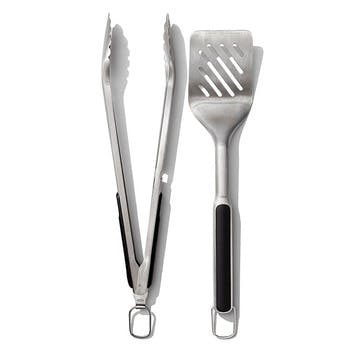 Grilling Turner & Tong Set, Stainless Steel