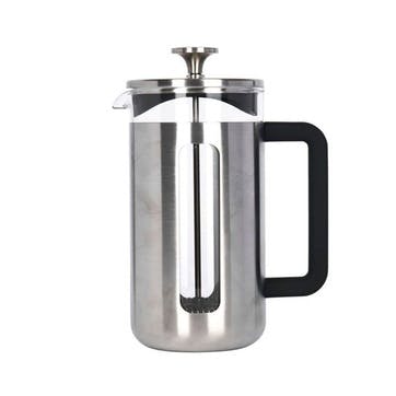 Pisa Brushed Stainless Steel Cafetière 8 Cup, Silver