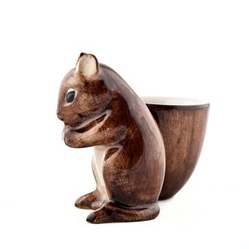 Mouse With Egg Pair of Egg Cups H7cm Brown