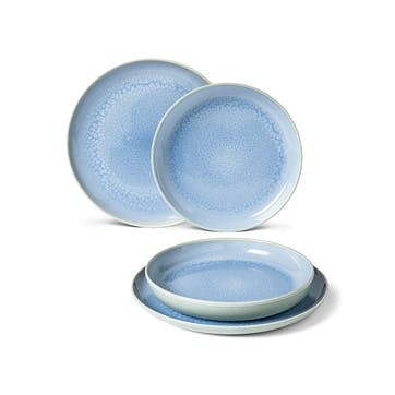 Crafted Blueberry 4 Piece Dinnerware Set , Blue