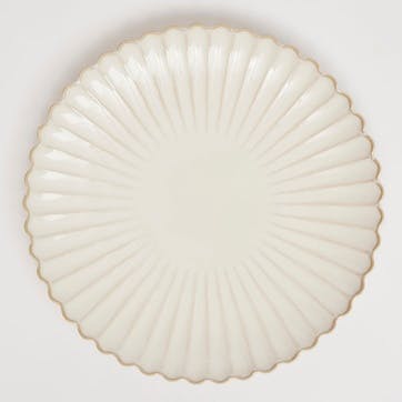 Scallop Shell Set of 4 Charger Plates, D30cm, Oat