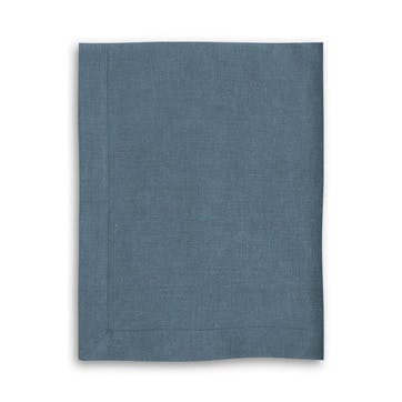 Mitered Hem Tablecloth, Parisian Blue, 140 x 180cms