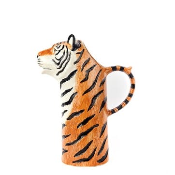 Tiger Water Jug H25.5cm White/Orange