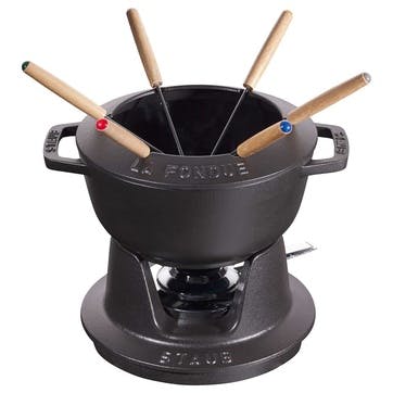 Fondue set, 18cm, Staub, black