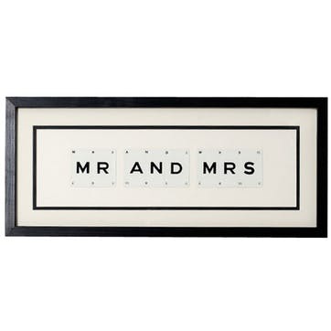 'Mr & Mrs' Word Frame, Black