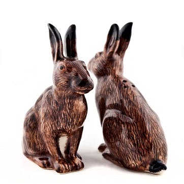 Hare Salt & Pepper Shakers H10cm Brown