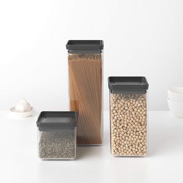 Tasty+ Square Canisters Set of 4 , Dark Grey