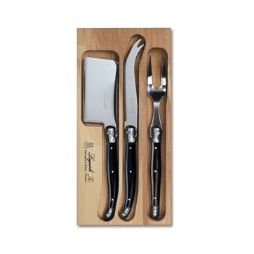 Cheese Knife Set, 3 Piece, Black Handle