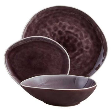 Vie Naturelle 12 Piece Dinner Set,  Aubergine