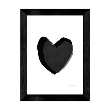 Seventy Tree, Black Heart Framed Art Print