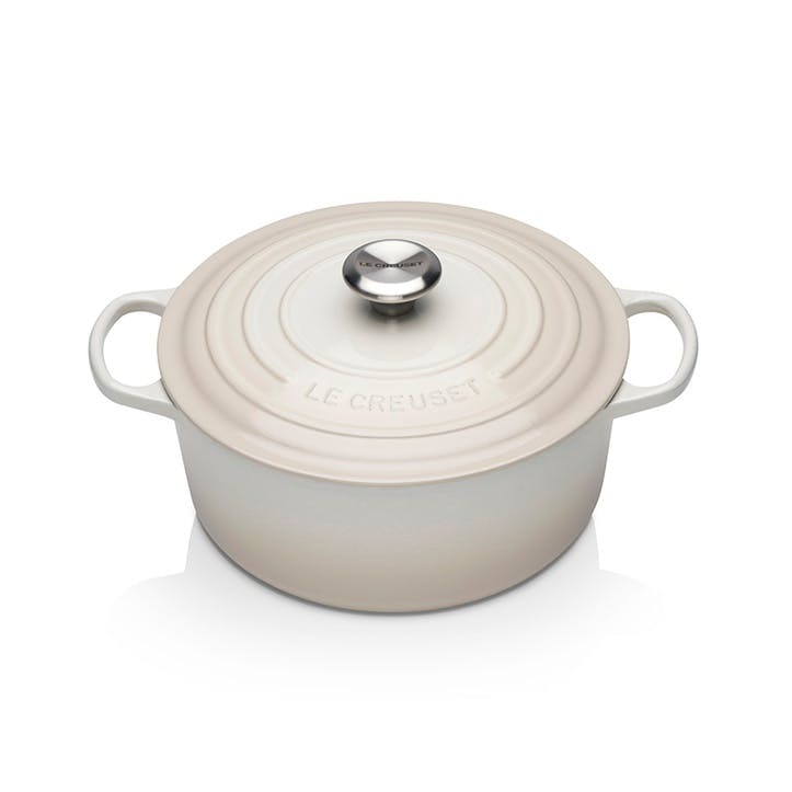 Signature Cast Iron Round Casserole, 24cm, Meringue