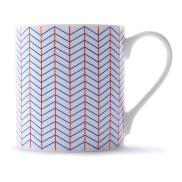 Mug, H9 x D8.5cm, Jo Deakin LTD, Ebb, red/blue