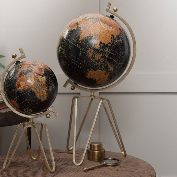 Ebu Decorative Globe D32cm, Antique Brass