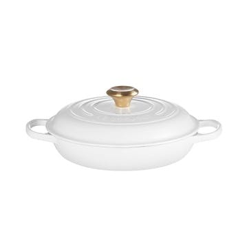 Cast Iron Shallow Casserole, 26cm, White