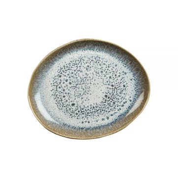 Lunar Dessert Plate, W22cm x D18cm, Blue/Grey