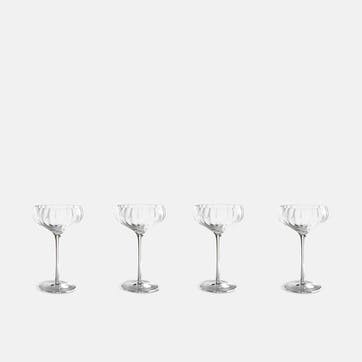 Pembroke Set of 4 Champagne Coupes, Clear