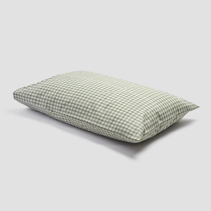 Gingham Check Pillowcase Pair, Pear