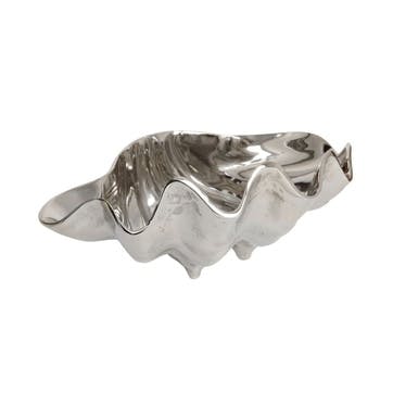 Shell Bottle Holder H20 x L47 x D24cm, Silver