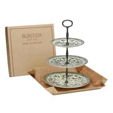 Regal Peacock 3 Tier Cake Stand, H35 x W26.5 x D26.5cm, Green