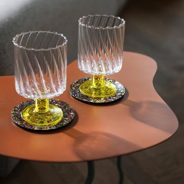 Twirl Set Of 2 Glasses, 250ml, Yellow
