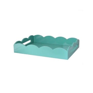 Lacquered Scallop Tray 43 x 33cm, Turquoise