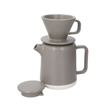 Seville Ceramic Pour Over Coffee Set 800ml, Latte