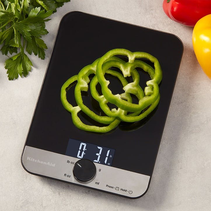 Digital Glass Top Kitchen Scale, Black